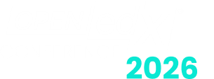 Logo text for OpenLogx Conference 2026 with the year in cyan.